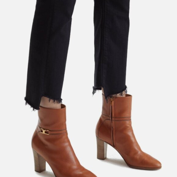 Mother Denim | Insider Crop Two Step Fray Lightweight sz 26 Black Jeans - Picture 2 of 8